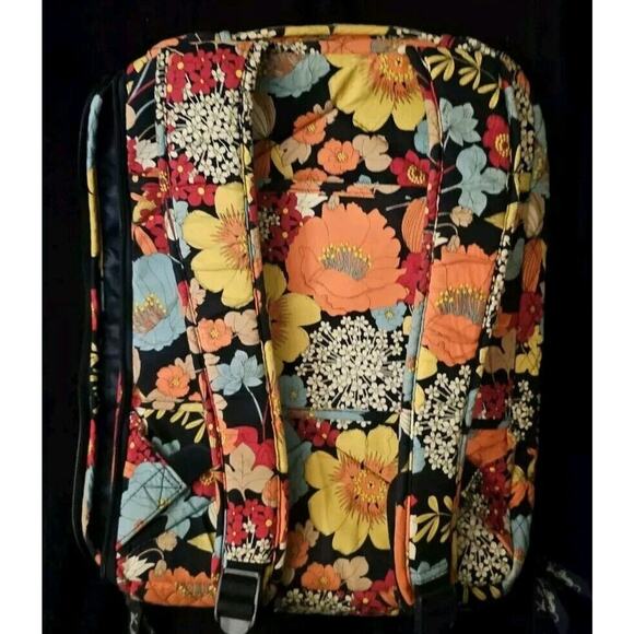 Large Quilted Vera Bradley Laptop Backpack--- Colorful Happy Snails Flor… main image 4
